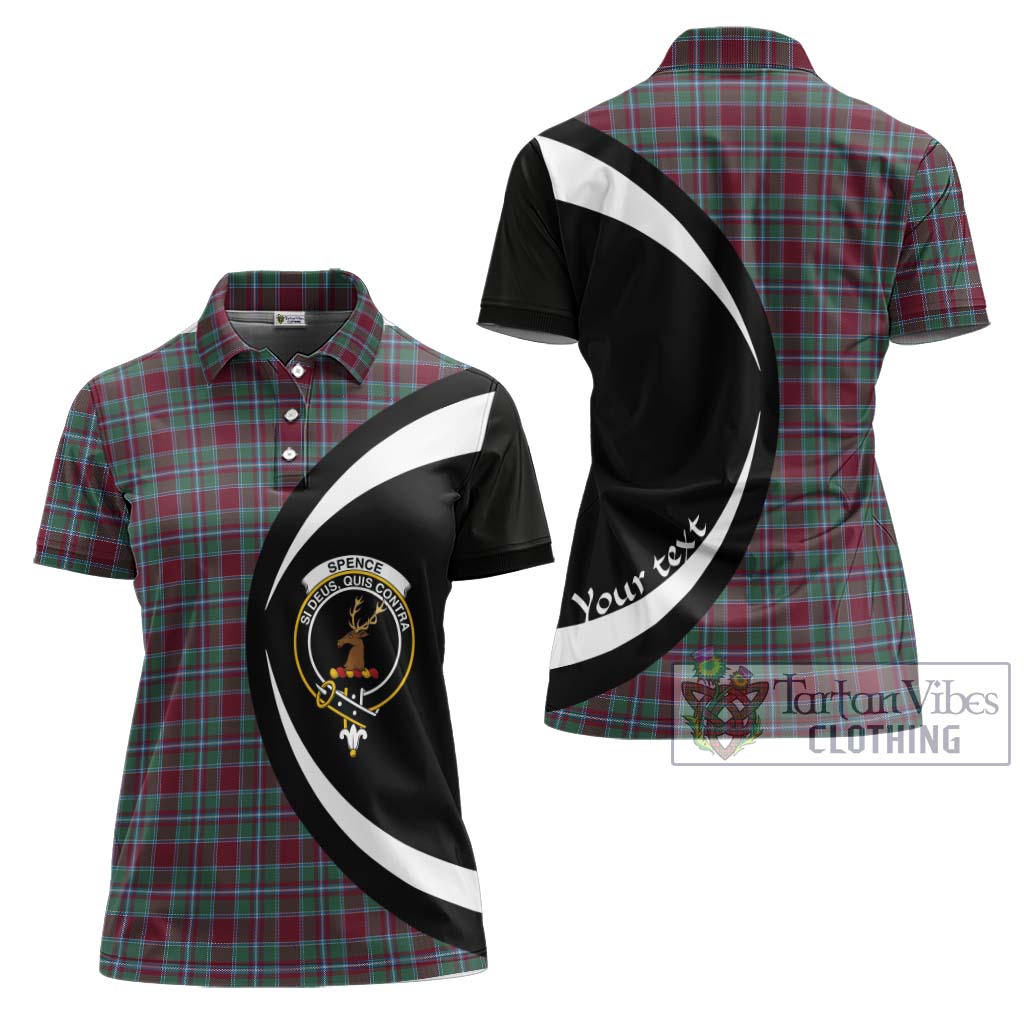 Spence Tartan Women's Polo Shirt with Family Crest Circle Style Women - Tartan Vibes Clothing