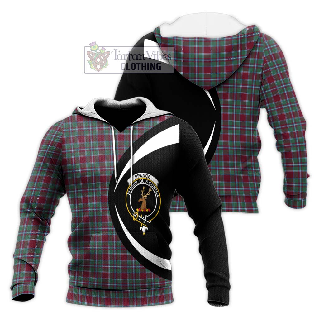 Spence Tartan Knitted Hoodie with Family Crest Circle Style Unisex Knitted Pullover Hoodie - Tartan Vibes Clothing