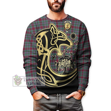 Spence Tartan Sweatshirt with Family Crest Celtic Wolf Style Unisex - Tartan Vibes Clothing