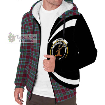 Spence Tartan Sherpa Hoodie with Family Crest Circle Style Unisex S - Tartan Vibes Clothing