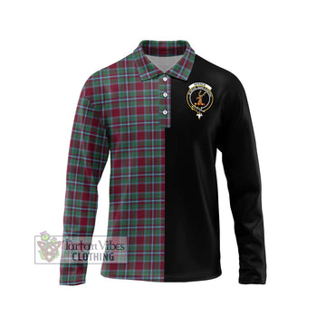 Spence Tartan Long Sleeve Polo Shirt with Family Crest and Half Of Me Style Unisex - Tartan Vibes Clothing