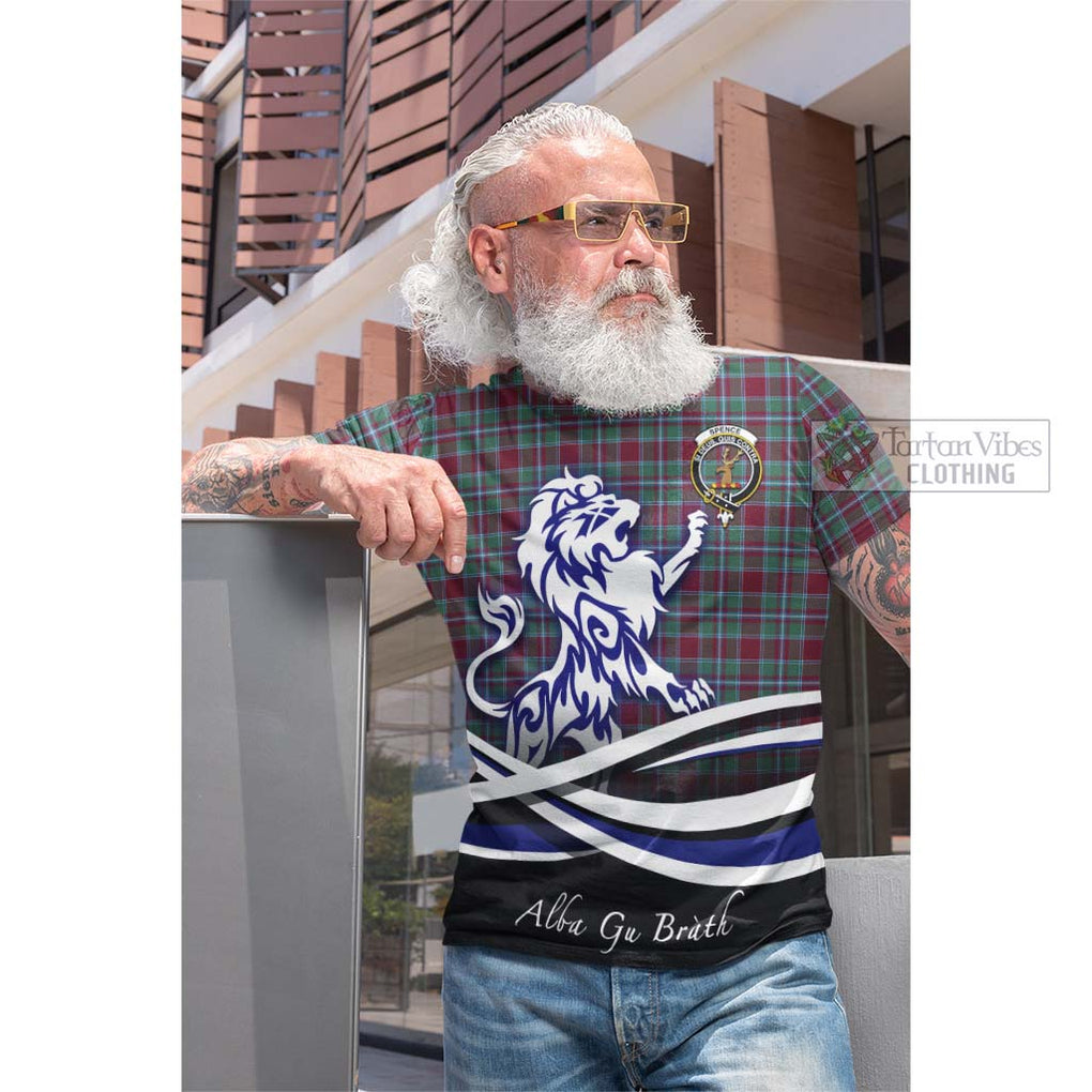 Spence Tartan Cotton T-shirt with Alba Gu Brath Regal Lion Emblem Men's Shirt - Tartan Vibes Clothing