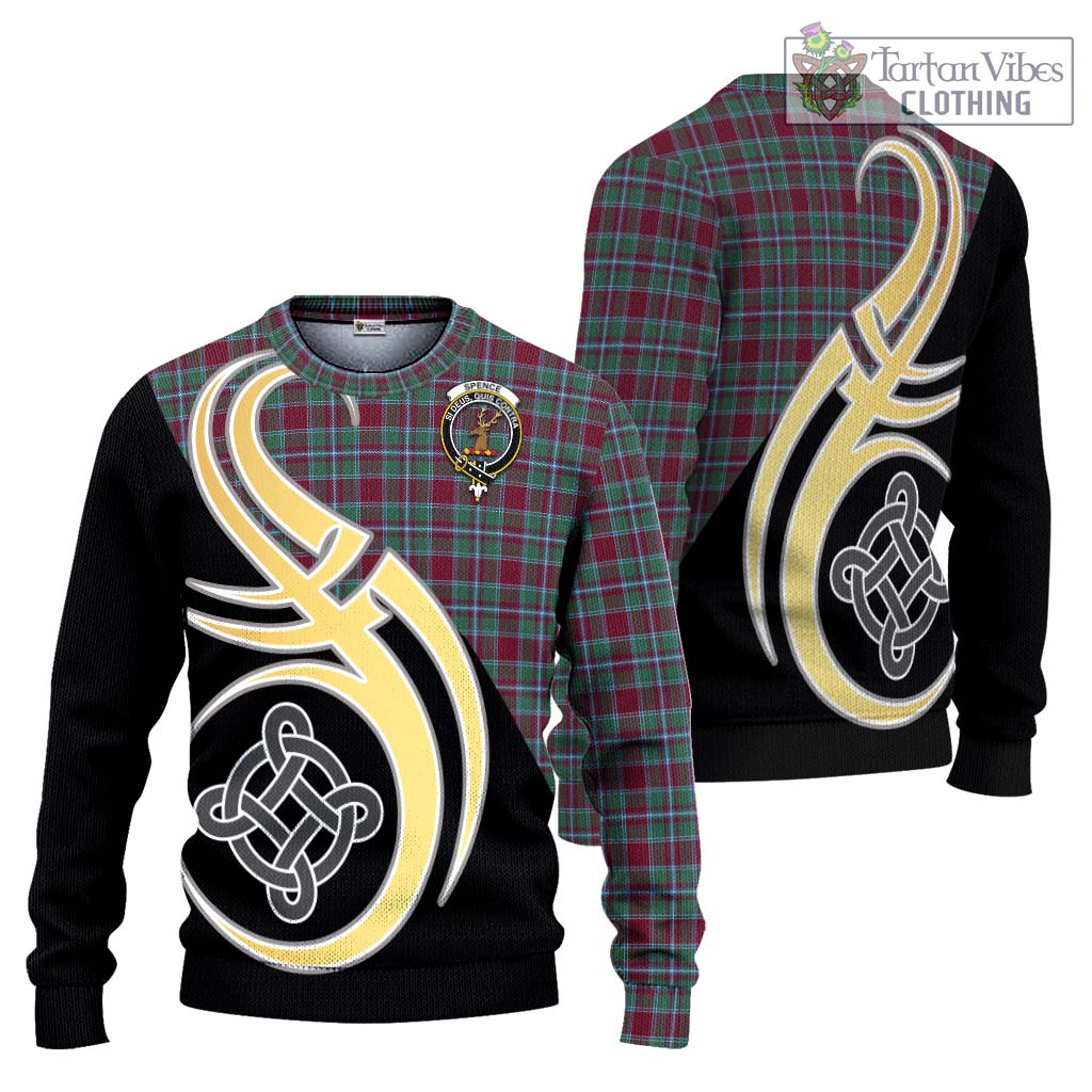 Spence Tartan Ugly Sweater with Family Crest and Celtic Symbol Style Unisex - Tartan Vibes Clothing