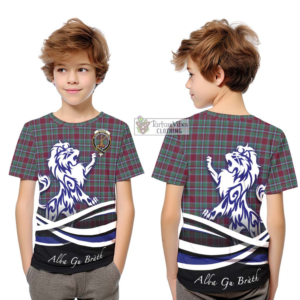 Spence Tartan Kid T-Shirt with Alba Gu Brath Regal Lion Emblem Youth XL Size14 - Tartan Vibes Clothing