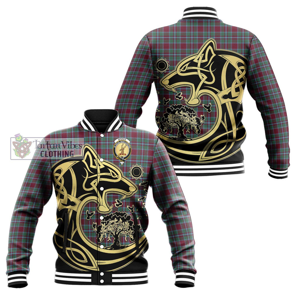Spence Tartan Baseball Jacket with Family Crest Celtic Wolf Style Unisex - Tartan Vibes Clothing