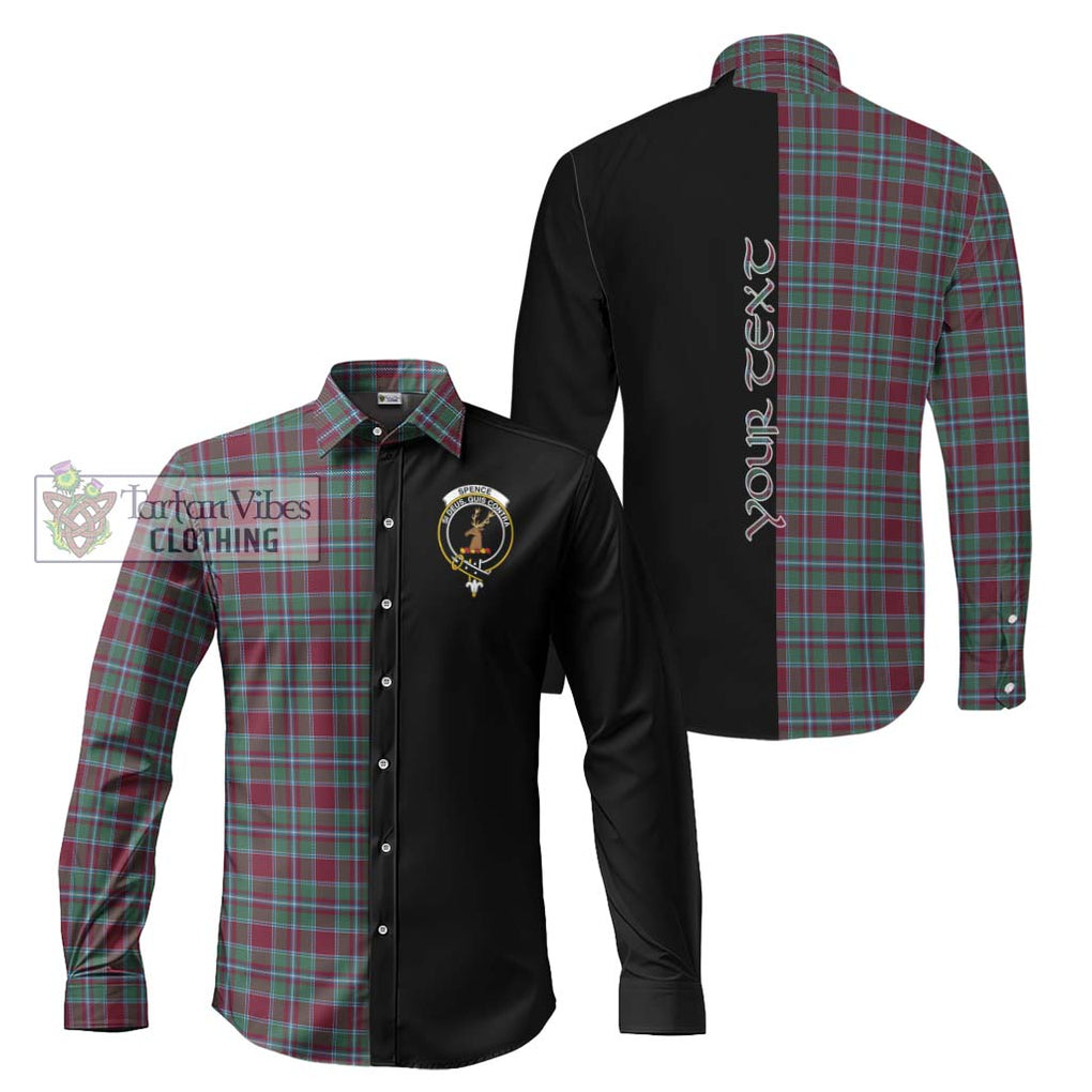 Spence Tartan Long Sleeve Button Shirt with Family Crest and Half Of Me Style Men's Shirt S - Tartanvibesclothing Shop