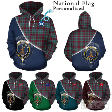 Spence Tartan Hoodie with Personalised National Flag and Family Crest Half Style Zip Hoodie - Tartan Vibes Clothing