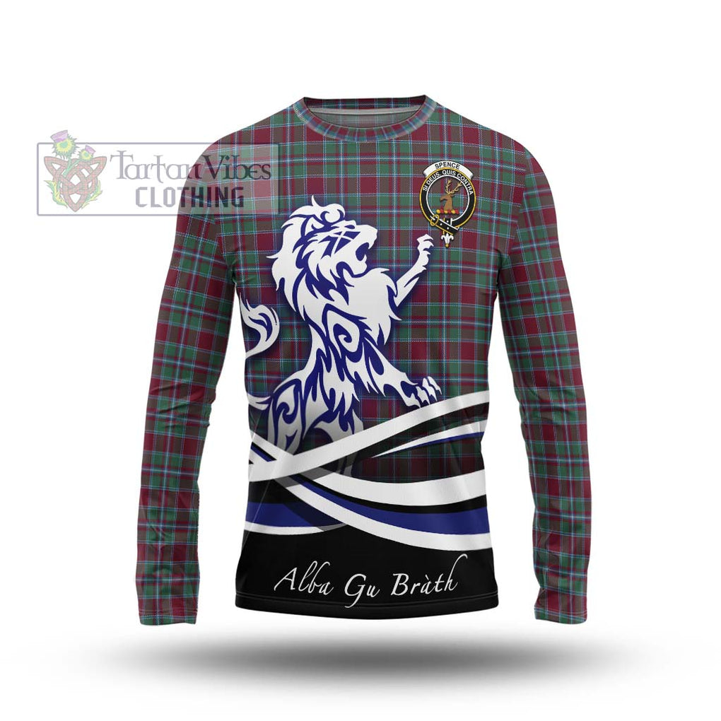 Spence Tartan Long Sleeve T-Shirt with Alba Gu Brath Regal Lion Emblem Unisex - Tartan Vibes Clothing