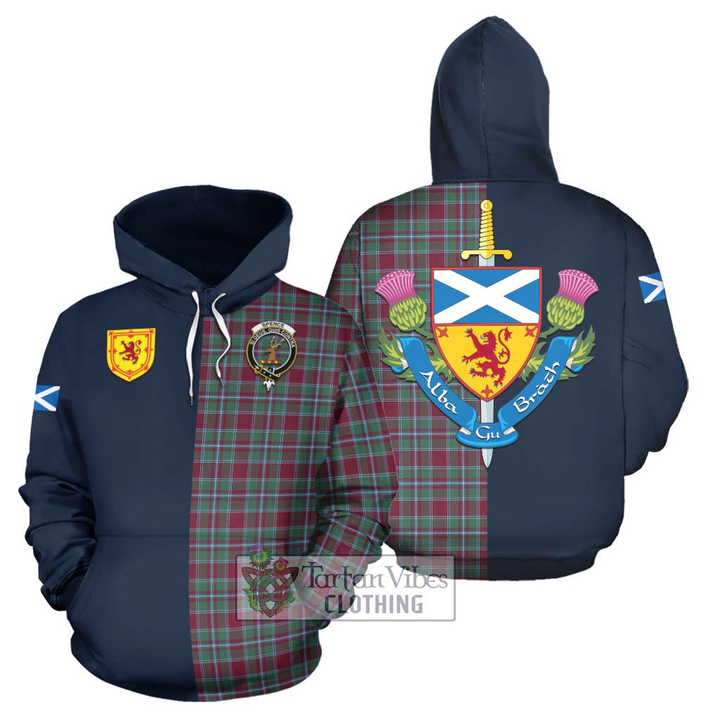 Spence (Spens) Tartan Hoodie Alba with Scottish Lion Royal Arm Half Style Zip Hoodie - Tartan Vibes Clothing