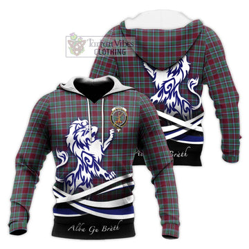 Spence Tartan Knitted Hoodie with Alba Gu Brath Regal Lion Emblem Unisex Knitted Pullover Hoodie - Tartan Vibes Clothing