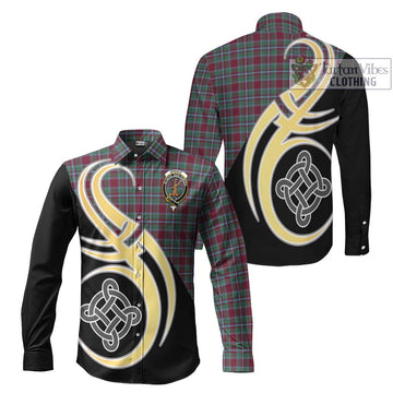 Spence Tartan Long Sleeve Button Shirt with Family Crest and Celtic Symbol Style Men's Shirt S - Tartan Vibes Clothing