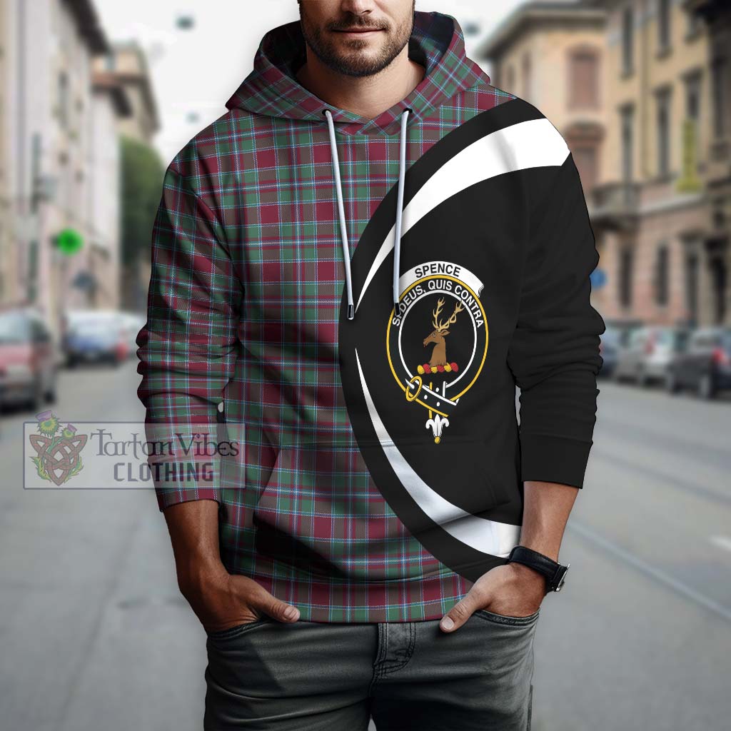 Spence Tartan Hoodie with Family Crest Circle Style Zip Hoodie - Tartan Vibes Clothing