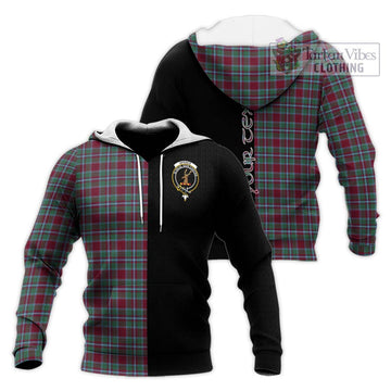 Spence Tartan Knitted Hoodie with Family Crest and Half Of Me Style Unisex Knitted Pullover Hoodie - Tartan Vibes Clothing
