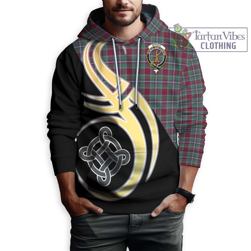 Spence Tartan Hoodie with Family Crest and Celtic Symbol Style Zip Hoodie - Tartan Vibes Clothing