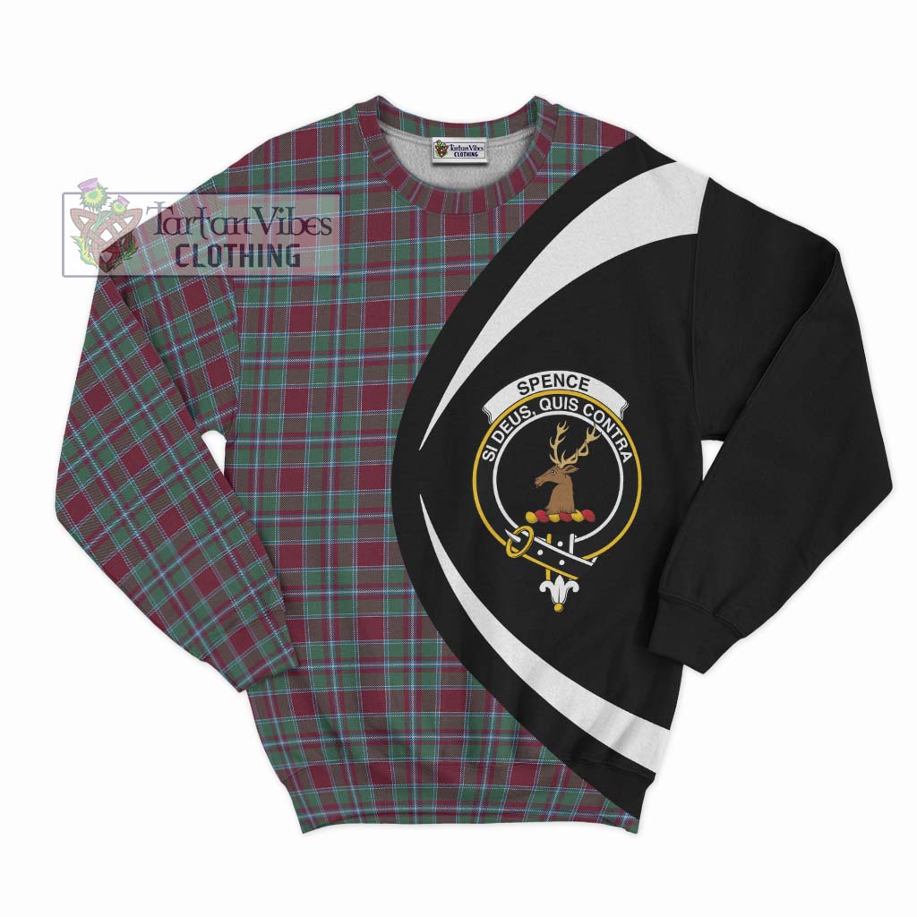 Spence Tartan Sweatshirt with Family Crest Circle Style Unisex - Tartan Vibes Clothing