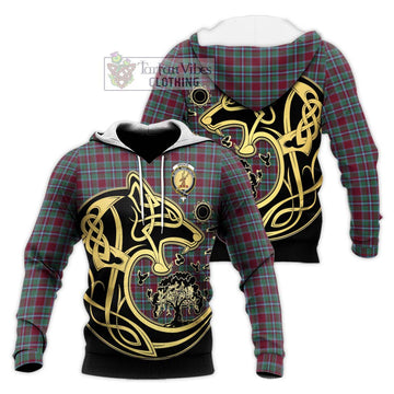 Spence Tartan Knitted Hoodie with Family Crest Celtic Wolf Style Unisex Knitted Pullover Hoodie - Tartan Vibes Clothing