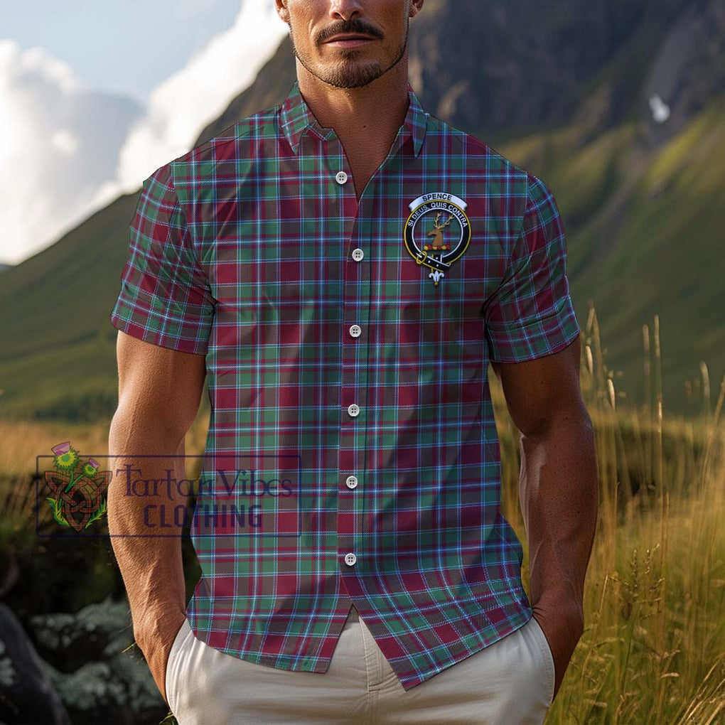 Spence Tartan Cotton Hawaiian Shirt with Family Crest Kid - Tartan Vibes Clothing