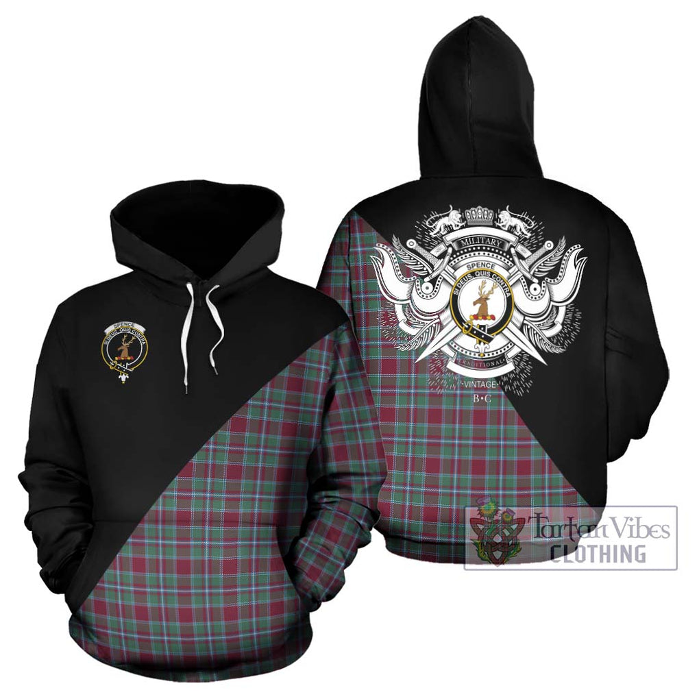 Spence Tartan Hoodie with Family Crest and Military Logo Style Zip Hoodie - Tartan Vibes Clothing