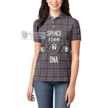 Spence Tartan Women's Polo Shirt with Family Crest DNA In Me Style Women - Tartan Vibes Clothing
