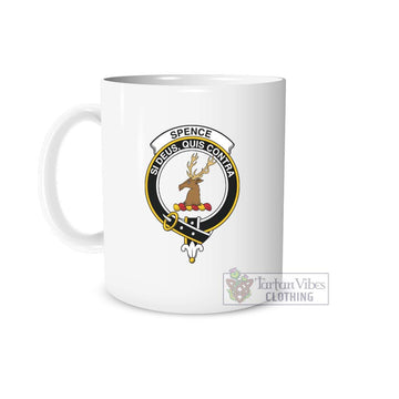 Spence (Spens) Family Crest Ceramic Mug White - 2D-tartanvibesclothing