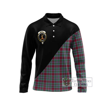Spence Tartan Long Sleeve Polo Shirt with Family Crest and Military Logo Style Unisex - Tartan Vibes Clothing