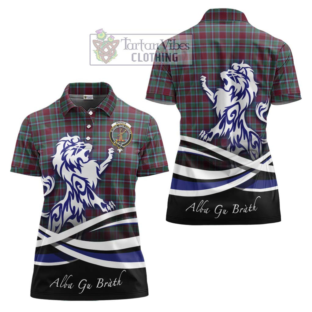 Spence Tartan Women's Polo Shirt with Alba Gu Brath Regal Lion Emblem Women - Tartan Vibes Clothing