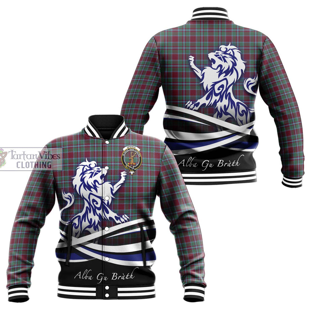 Spence Tartan Baseball Jacket with Alba Gu Brath Regal Lion Emblem Unisex - Tartan Vibes Clothing