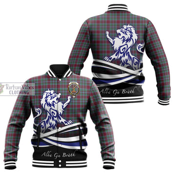 Spence Tartan Baseball Jacket with Alba Gu Brath Regal Lion Emblem Unisex - Tartan Vibes Clothing