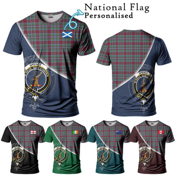 Spence Tartan T-Shirt with Personalised National Flag and Family Crest Half Style Kid's Shirt - Tartan Vibes Clothing