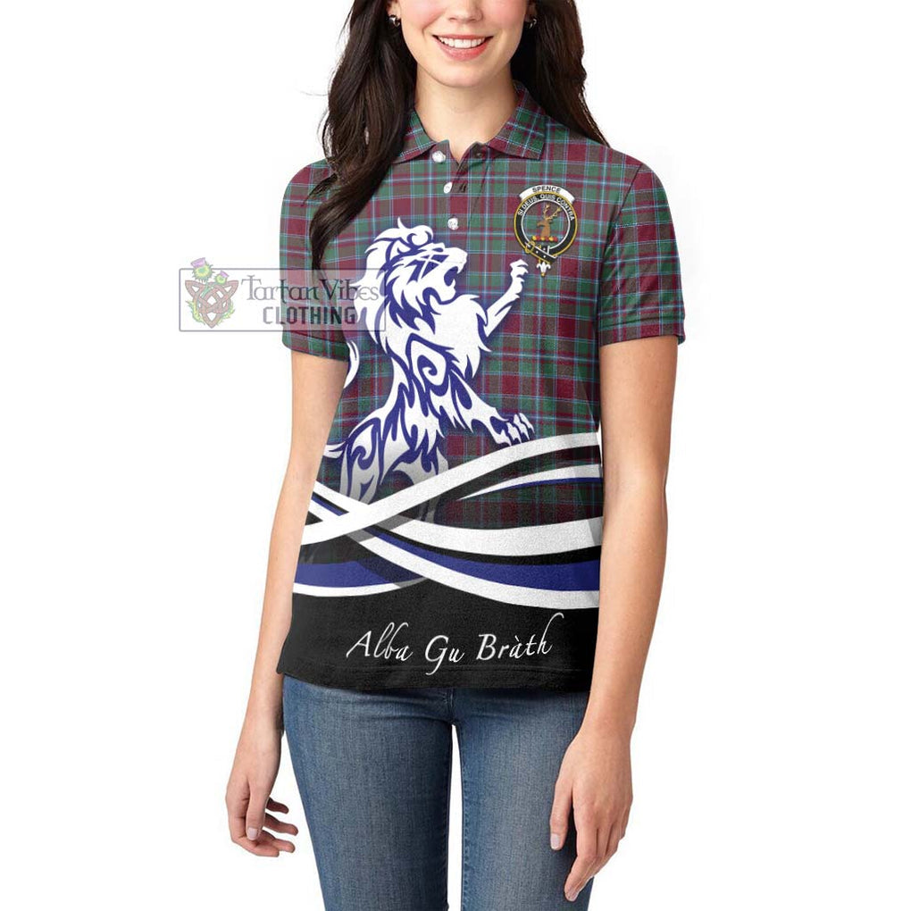 Spence Tartan Women's Polo Shirt with Alba Gu Brath Regal Lion Emblem - Tartan Vibes Clothing