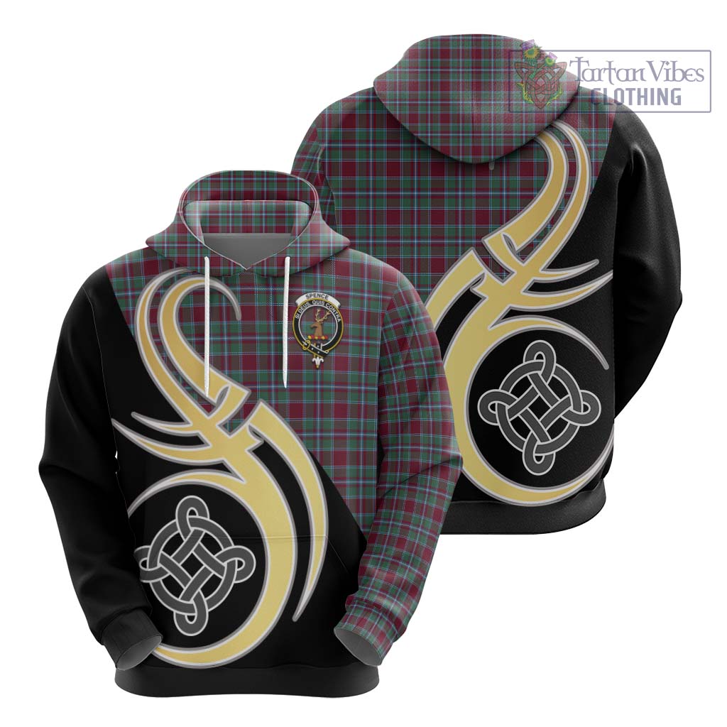 Spence Tartan Hoodie with Family Crest and Celtic Symbol Style - Tartan Vibes Clothing