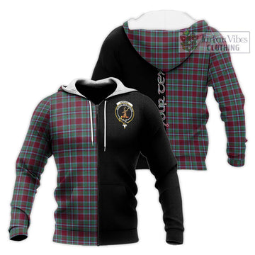 Spence Tartan Knitted Hoodie with Family Crest and Half Of Me Style Unisex Knitted Zip Hoodie - Tartan Vibes Clothing