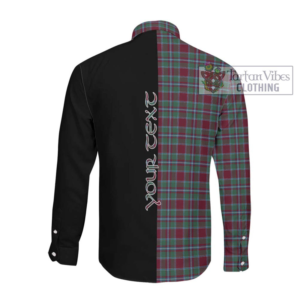 Spence Tartan Long Sleeve Button Shirt with Family Crest and Half Of Me Style Men's Shirt - Tartanvibesclothing Shop