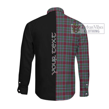 Spence Tartan Long Sleeve Button Shirt with Family Crest and Half Of Me Style Men's Shirt - Tartanvibesclothing Shop