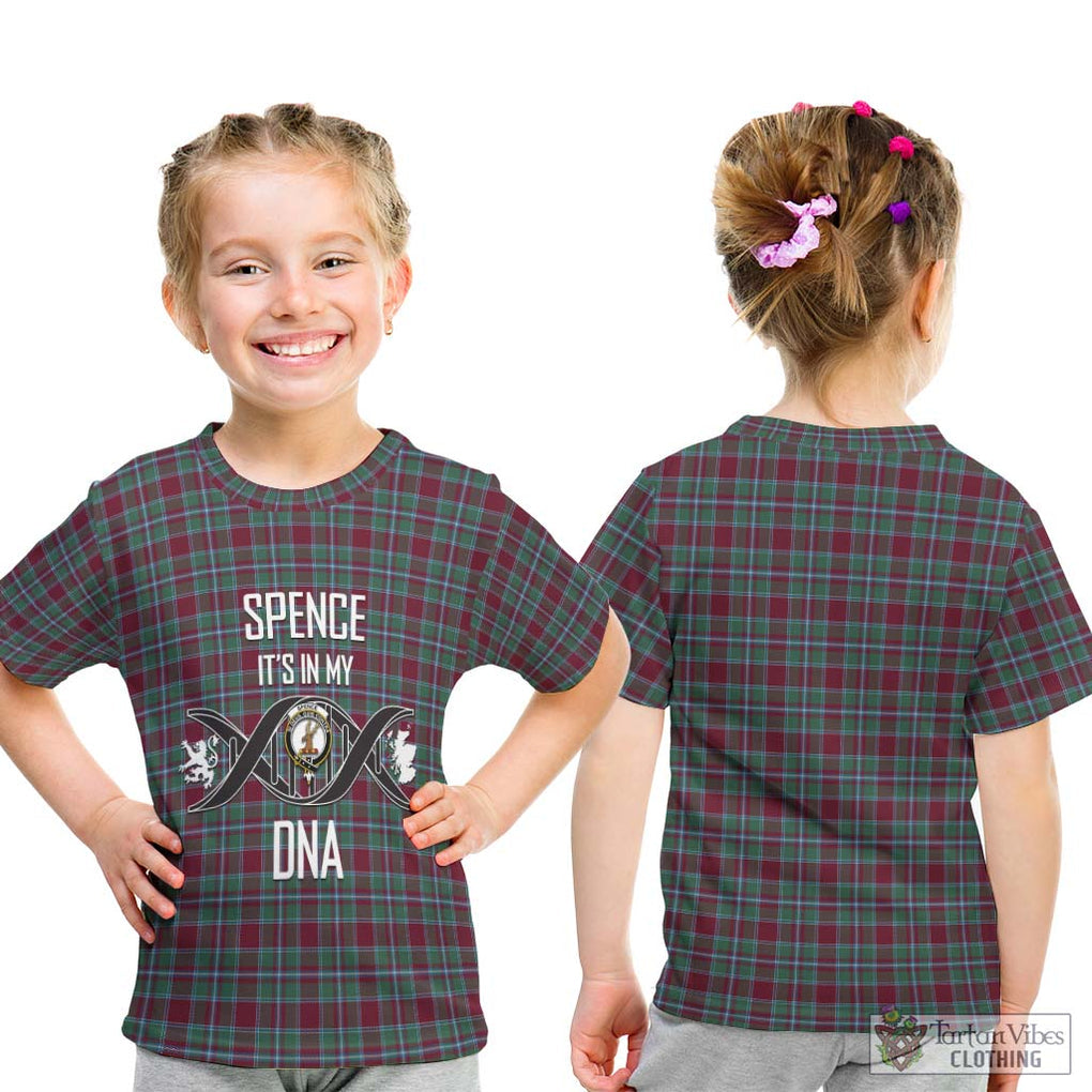 Spence Tartan Kid T-Shirt with Family Crest DNA In Me Style - Tartan Vibes Clothing