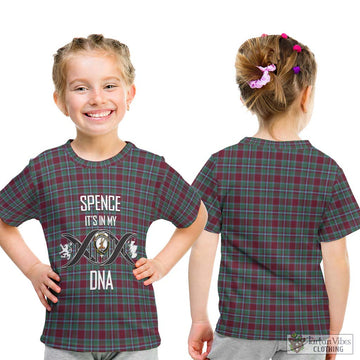 Spence Tartan Kid T-Shirt with Family Crest DNA In Me Style - Tartan Vibes Clothing