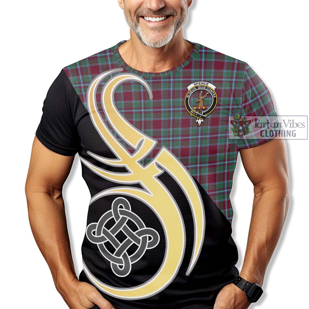 Spence Tartan T-Shirt with Family Crest and Celtic Symbol Style - Tartan Vibes Clothing
