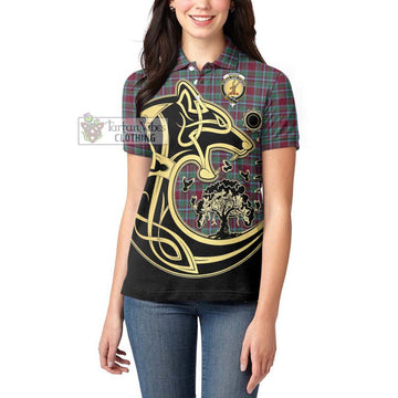 Spence Tartan Women's Polo Shirt with Family Crest Celtic Wolf Style - Tartan Vibes Clothing