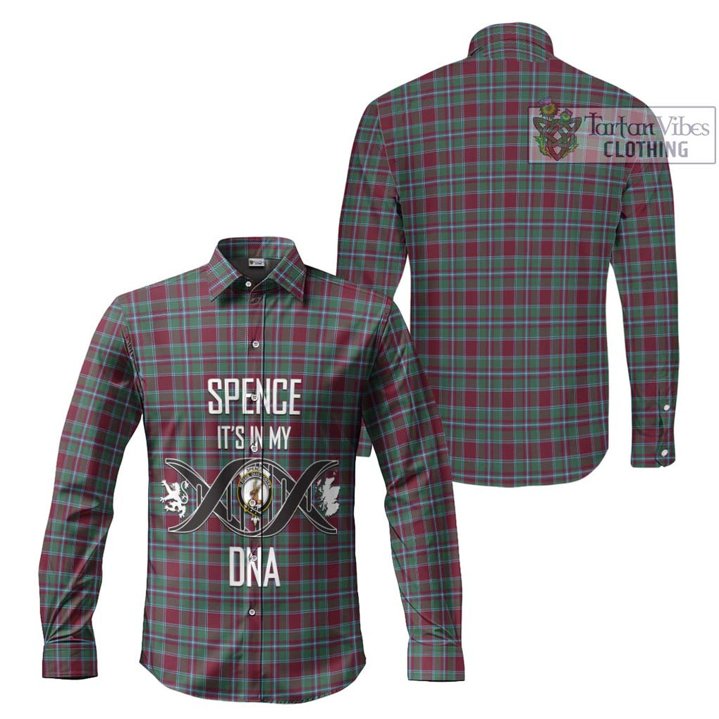Spence Tartan Long Sleeve Button Shirt with Family Crest DNA In Me Style Men's Shirt - Tartanvibesclothing Shop