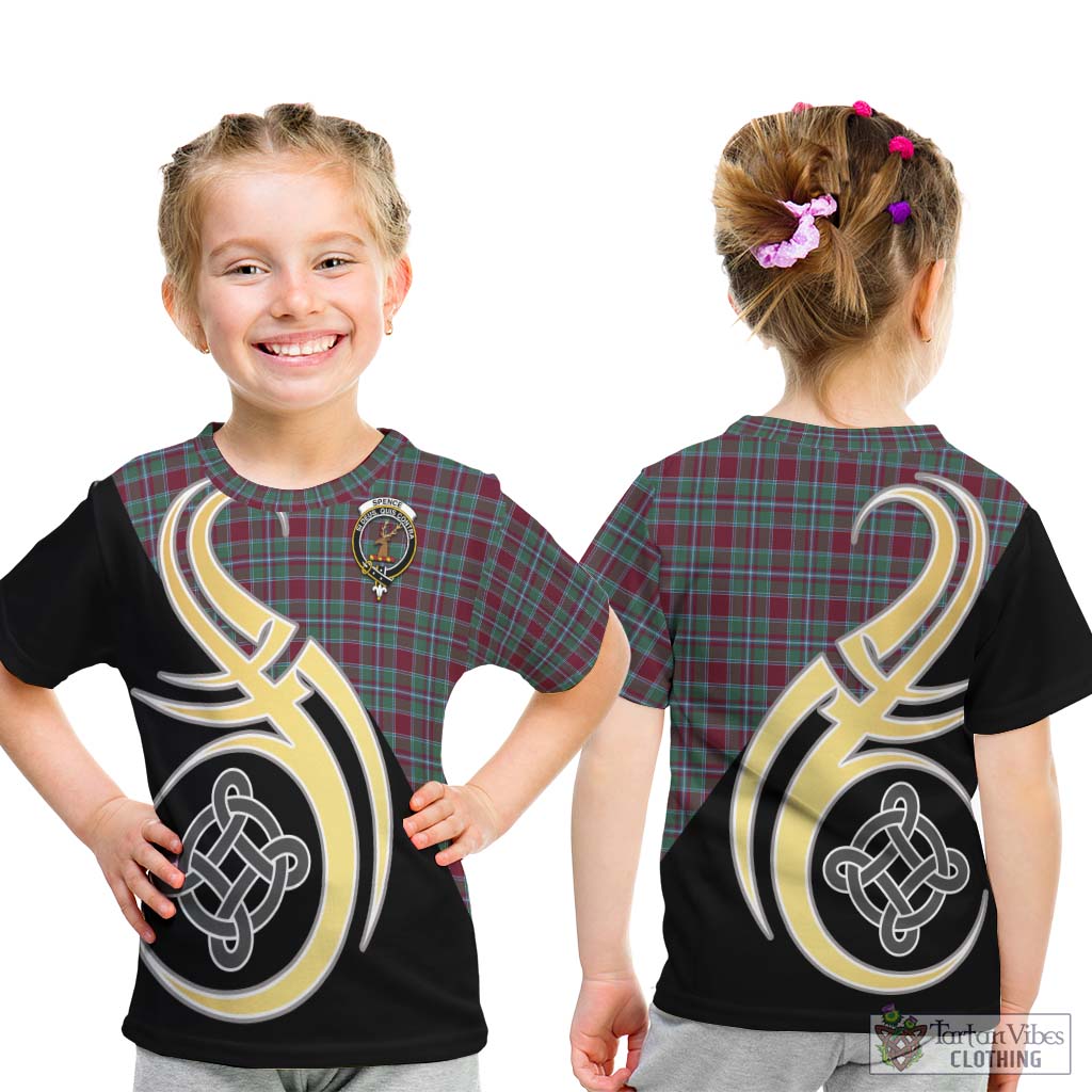 Spence Tartan Kid T-Shirt with Family Crest and Celtic Symbol Style - Tartan Vibes Clothing
