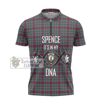 Spence Tartan Zipper Polo Shirt with Family Crest DNA In Me Style - Tartan Vibes Clothing