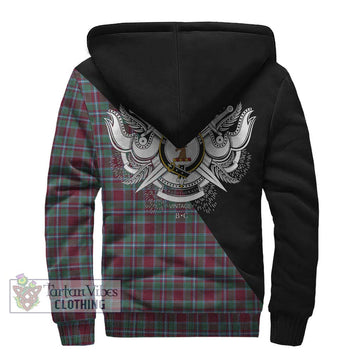Spence Tartan Sherpa Hoodie with Family Crest and Military Logo Style - Tartan Vibes Clothing