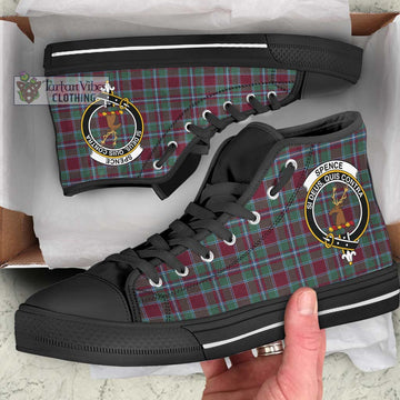 Spence Tartan High Top Shoes with Family Crest - Tartan Vibes Clothing