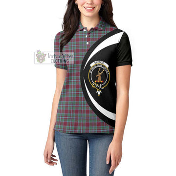 Spence Tartan Women's Polo Shirt with Family Crest Circle Style - Tartan Vibes Clothing