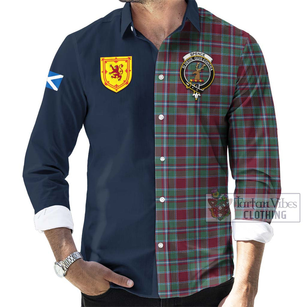 Spence (Spens) Tartan Long Sleeve Button Shirt Alba with Scottish Lion Royal Arm Half Style Men's Shirt - Tartan Vibes Clothing