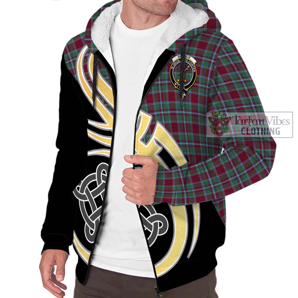 Spence Tartan Sherpa Hoodie with Family Crest and Celtic Symbol Style - Tartan Vibes Clothing