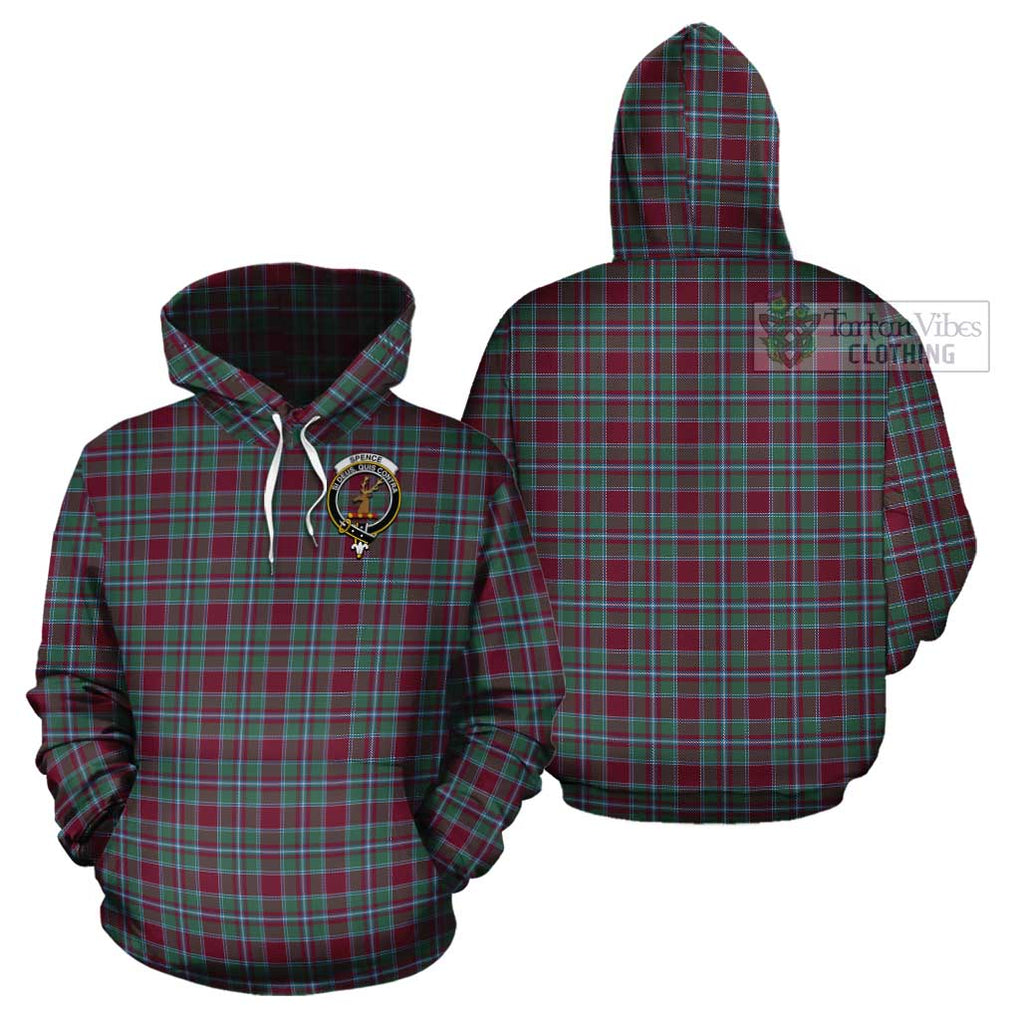 Spence Tartan Cotton Hoodie with Family Crest - Tartan Vibes Clothing