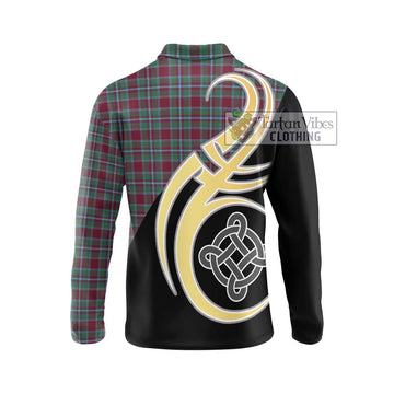Spence Tartan Long Sleeve Polo Shirt with Family Crest and Celtic Symbol Style - Tartan Vibes Clothing