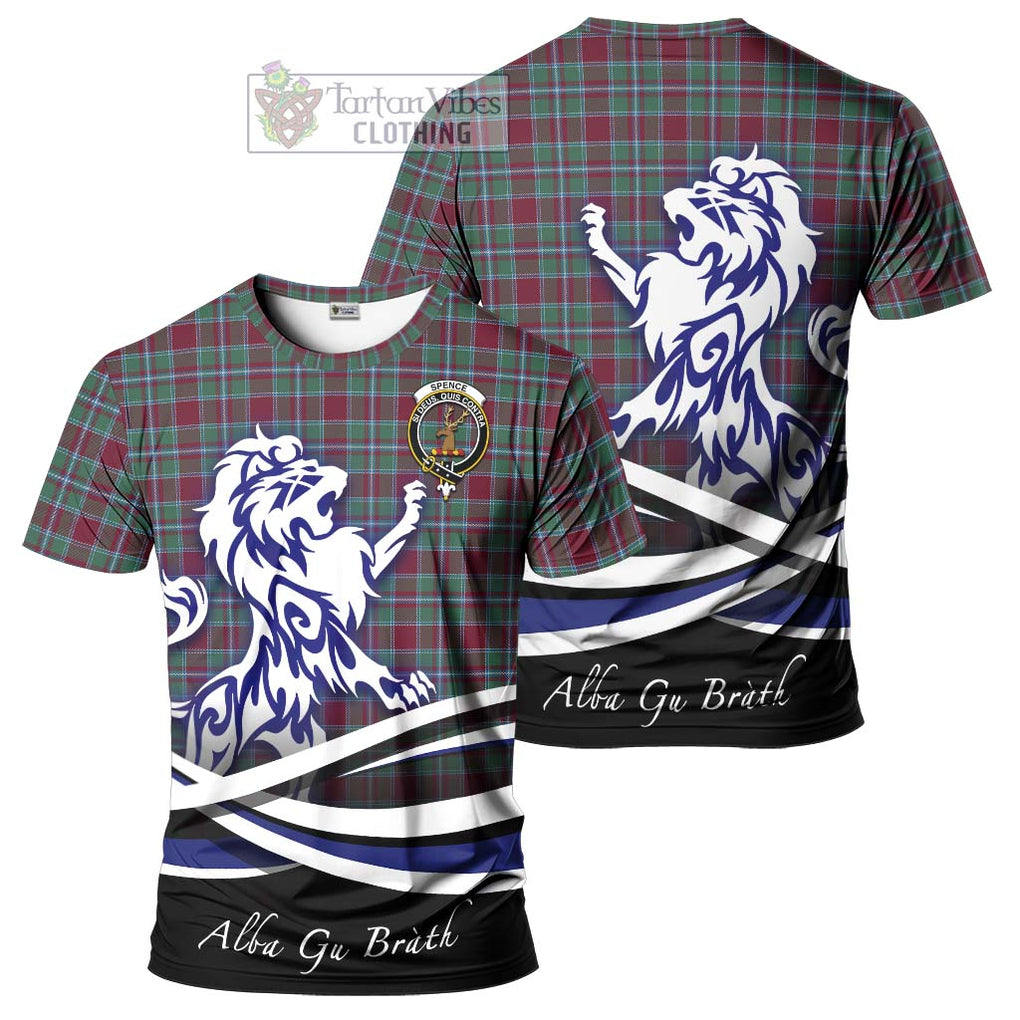Spence Tartan Cotton T-shirt with Alba Gu Brath Regal Lion Emblem Women's Shirt - Tartan Vibes Clothing