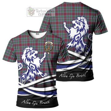 Spence Tartan Cotton T-shirt with Alba Gu Brath Regal Lion Emblem Women's Shirt - Tartan Vibes Clothing